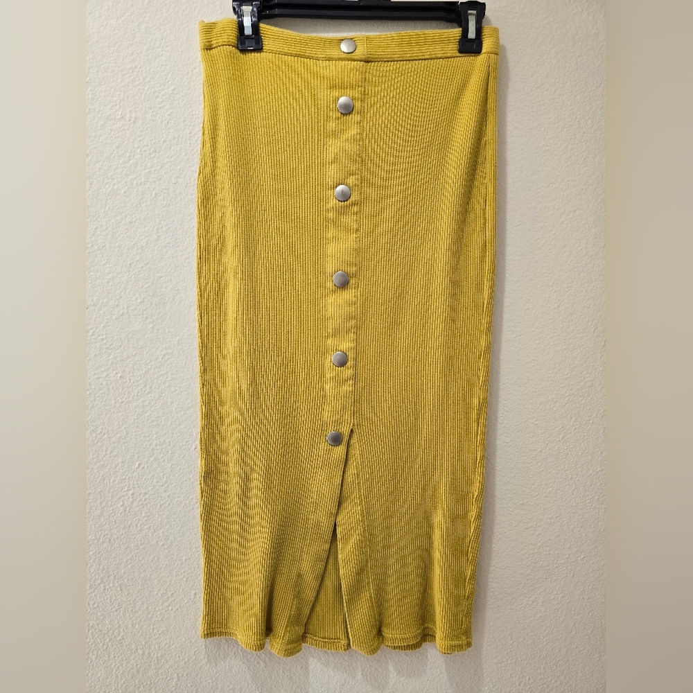 Yellow Button-Down Skirt